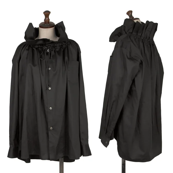 COMME des GARCONS Cotton Gather Neck Blouse Black M K-168599_001