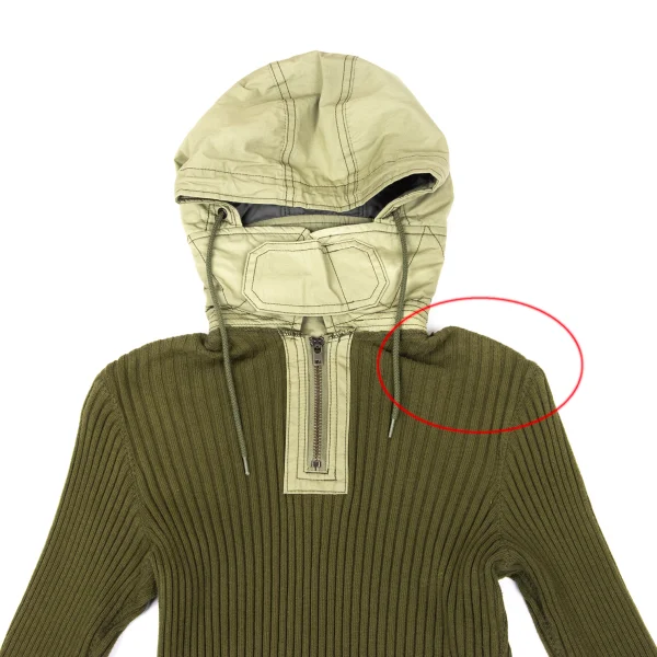 JUNYA WATANABE COMME des GARCONS Different Material Hooded Rib Knit Sweater K-168600_003