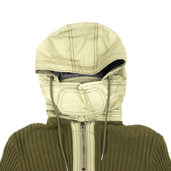 JUNYA WATANABE COMME des GARCONS Different Material Hooded Rib Knit Sweater K-168600_005