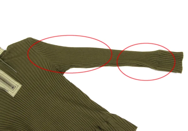 JUNYA WATANABE COMME des GARCONS Different Material Hooded Rib Knit Sweater K-168600_010