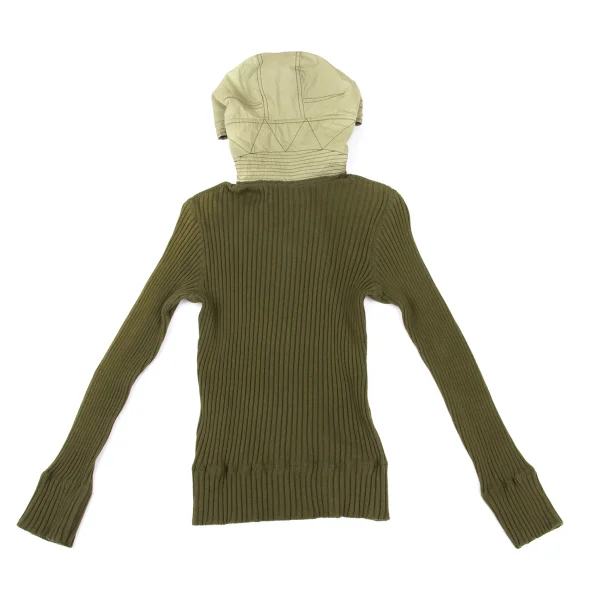 JUNYA WATANABE COMME des GARCONS Different Material Hooded Rib Knit Sweater K-168600_016