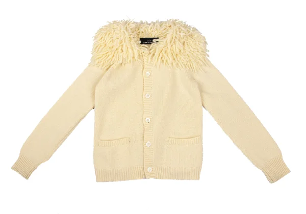 tricot COMME des GARCONS Fringe Neck Wool Knit Cardigan K-168601_002