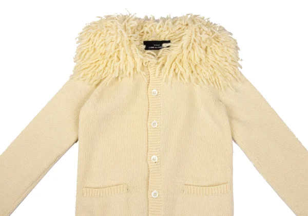 tricot COMME des GARCONS Fringe Neck Wool Knit Cardigan K-168601_003