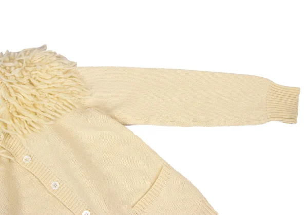 tricot COMME des GARCONS Fringe Neck Wool Knit Cardigan K-168601_006