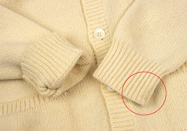 tricot COMME des GARCONS Fringe Neck Wool Knit Cardigan K-168601_007