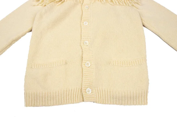 tricot COMME des GARCONS Fringe Neck Wool Knit Cardigan K-168601_009