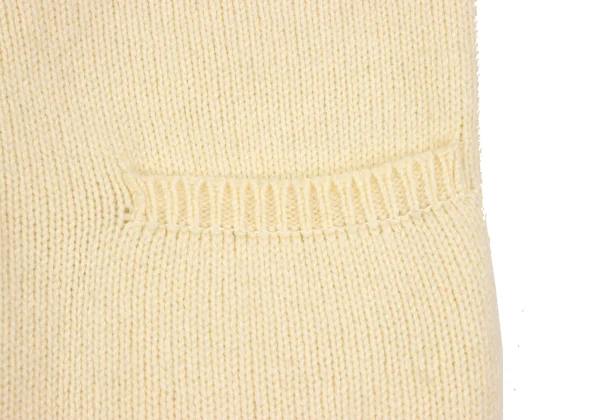 tricot COMME des GARCONS Fringe Neck Wool Knit Cardigan K-168601_010