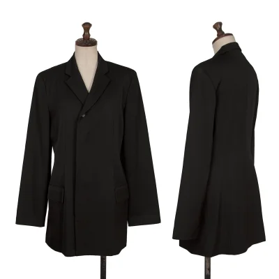 Yohji Yamamoto NOIR Wool Gabardine Fly Front Jacket