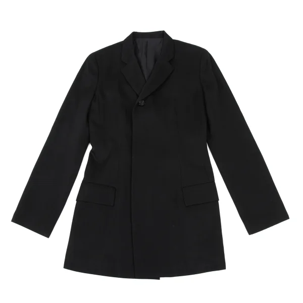 Yohji Yamamoto NOIR Wool Gabardine Fly Front Jacket K-168604_002