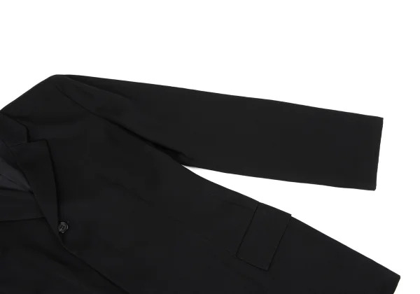 Yohji Yamamoto NOIR Wool Gabardine Fly Front Jacket K-168604_007