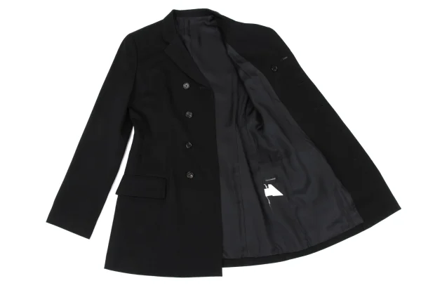 Yohji Yamamoto NOIR Wool Gabardine Fly Front Jacket K-168604_015