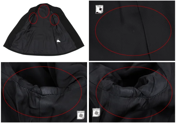 Yohji Yamamoto NOIR Wool Gabardine Fly Front Jacket K-168604_016