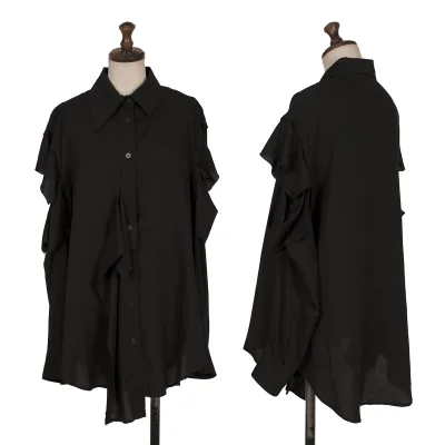 Yohji Yamamoto FEMME Tencel Cutting Sleeve Blouse