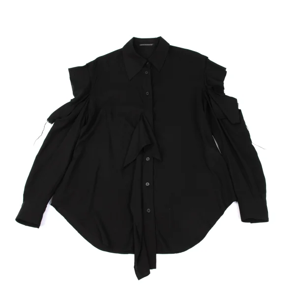 Yohji Yamamoto FEMME Tencel Cutting Sleeve Blouse K-168606_002