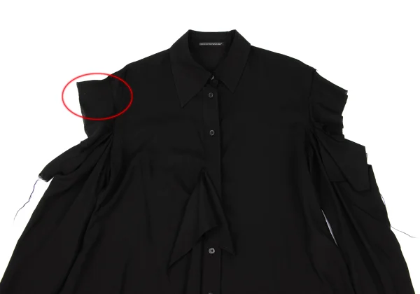 Yohji Yamamoto FEMME Tencel Cutting Sleeve Blouse K-168606_003