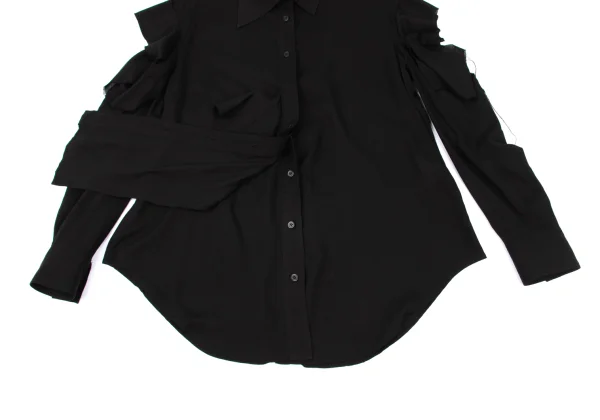Yohji Yamamoto FEMME Tencel Cutting Sleeve Blouse K-168606_014