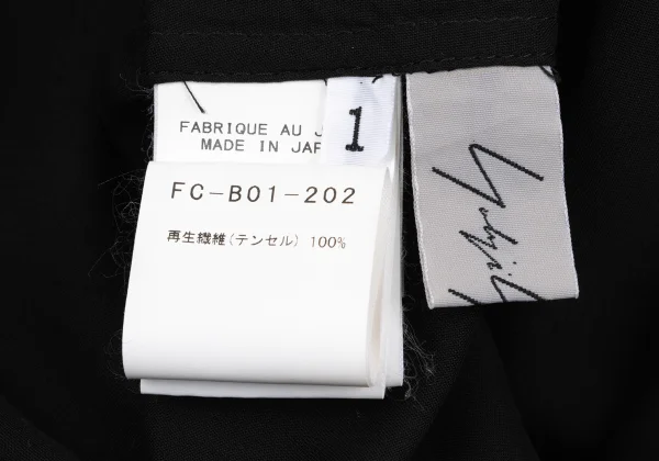 Yohji Yamamoto FEMME Tencel Cutting Sleeve Blouse K-168606_020