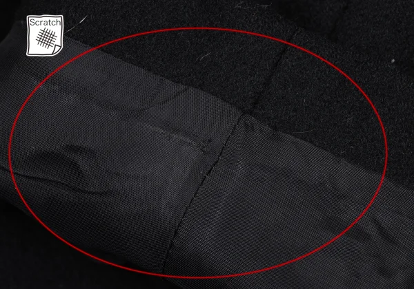 Yohji Yamamoto FEMME Wool Nylon Flap Pocket Round Collar Jacket K-168607_010