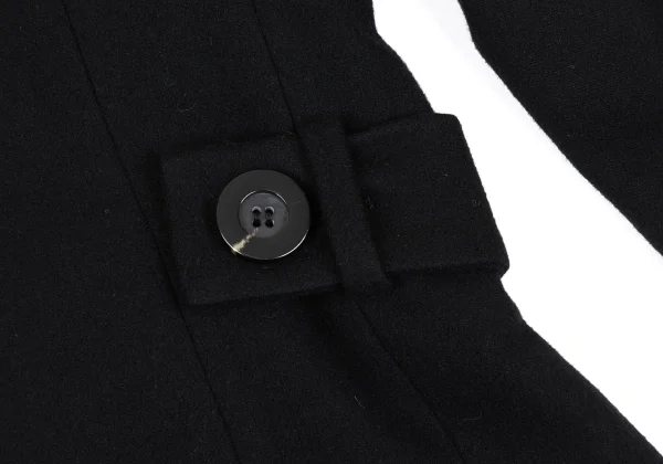 Yohji Yamamoto FEMME Wool Nylon Flap Pocket Round Collar Jacket K-168607_017