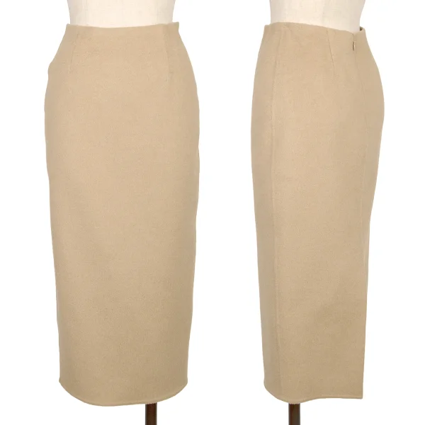 CELINE Baby Camel Hair Wool Skirt Camel 34 K-168608_001