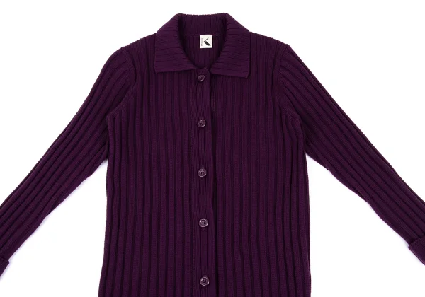 K OF KRIZIA Wool Rib Knit Cardigan K-168609_003
