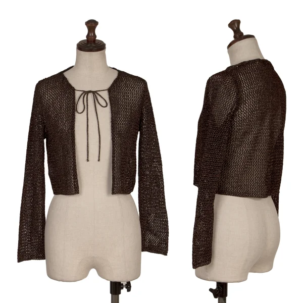 SEE BY CHLOE Low-gauge Glitter Short Knit Cardigan Brown 38 K-168610_001
