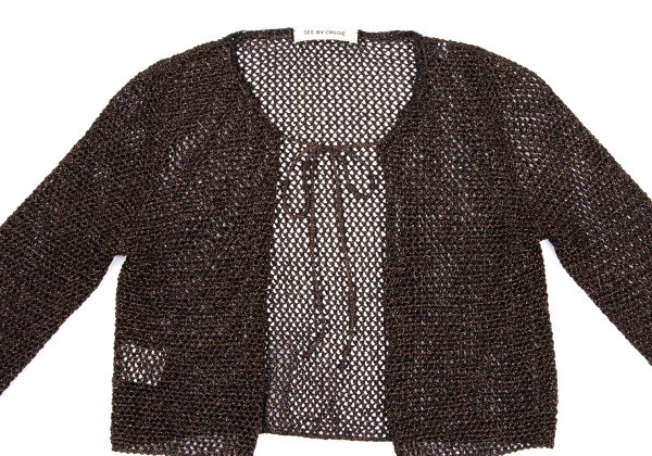SEE BY CHLOE Low-gauge Glitter Short Knit Cardigan K-168610_003