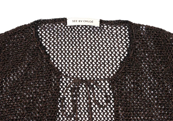 SEE BY CHLOE Low-gauge Glitter Short Knit Cardigan K-168610_004