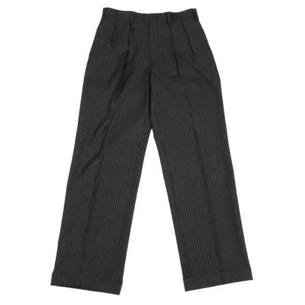 Unbranded Wool Pinstripe Tuck Pants Grey S-M K-168613_001