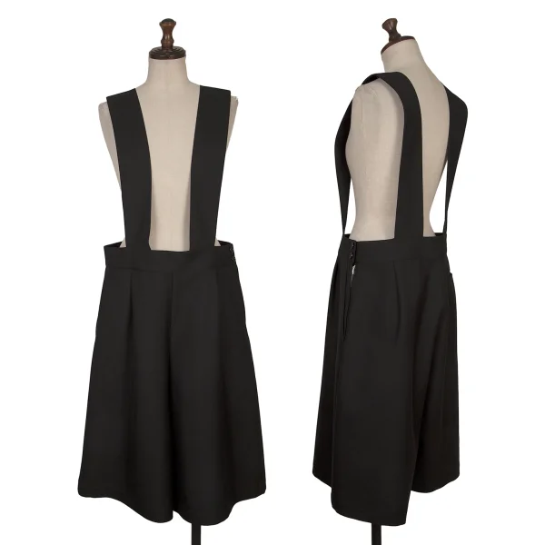 tao Wool Poly Overalls Wide Half Pants Black M K-168616_001