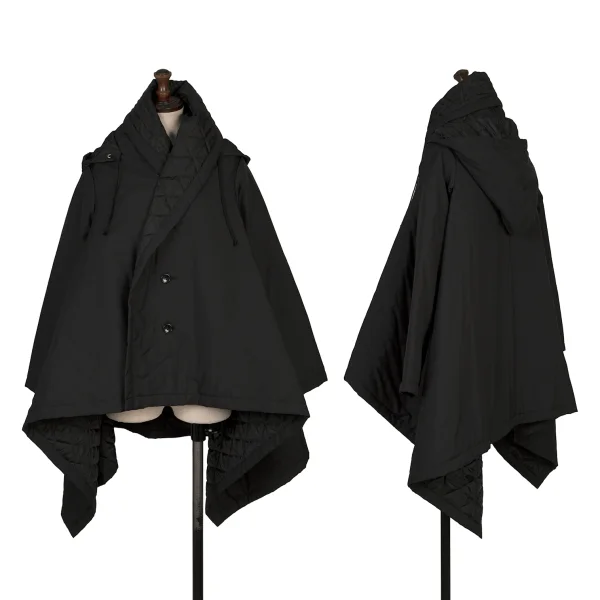 COMME des GARCONS Quilted Lining Flare Hooded Coat Grey,Black S K-168623_001