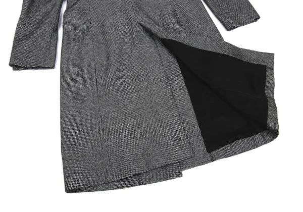 yoshie inaba Birdseye Weave Fur Collar Cashmere Coat K-168626_015