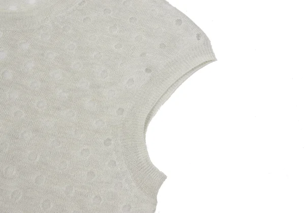 L'EQUIPE YOSHIE INABA Sheer Polka Dot Sleeveless Knit Top K-168629_004