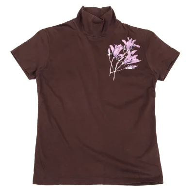 Y's Floral Printed High-neck T-shirt