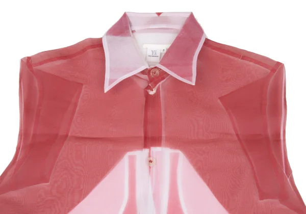 Y's Fold Printed See-through Shirt K-168631_003