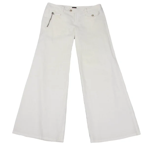 Jean Paul GAULTIER Cotton Linen Pocket Design Pants Ivory 40 K-168638_001