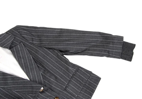 ヴィヴィアンウエストウッド レッドレーベルVivienne Westwood Red Label ピンストライプリブドッキングジャケット グレー1 K-168639_006