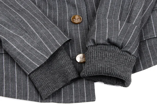 ヴィヴィアンウエストウッド レッドレーベルVivienne Westwood Red Label ピンストライプリブドッキングジャケット グレー1 K-168639_007