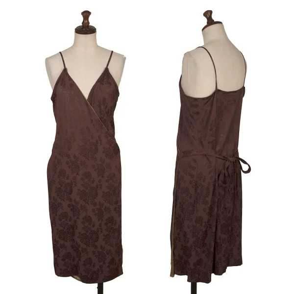 Jean Paul GAULTIER FEMME Floral Jacquard Cami Dress Bordeaux 40 K-168643_001