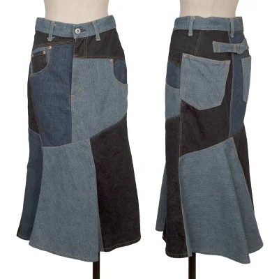 JUNYA WATANABE CAOMME des GARCONS denim Patchwork Denim Skirt