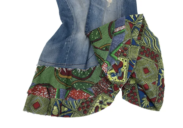 JUNYA WATANABE COMME des GARCONS Hem Animal Print Denim Mermaid Skirt K-168647_012