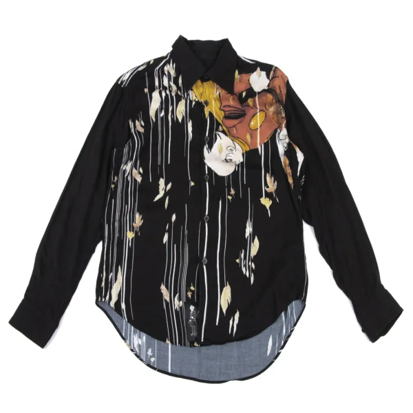 グラウンド ワイ×サイボーグ009Ground Y×CYBORG 009 60th Collaboration レーヨン島村ジョープリントシャツ 黒他3