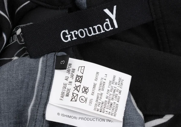 Ground Y×CYBORG 009 60th Collaboration Printed Rayon Shirt K-168651_019