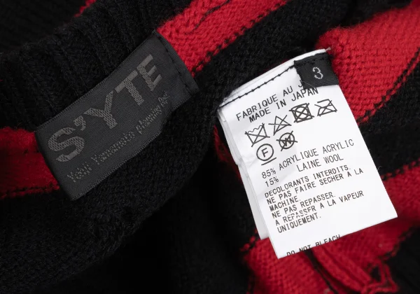 s'yte Acrylic Stripe Clash Knit Sweater K-168654_014