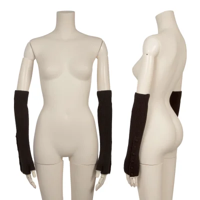 Y's Button Design Wool Arm Warmers