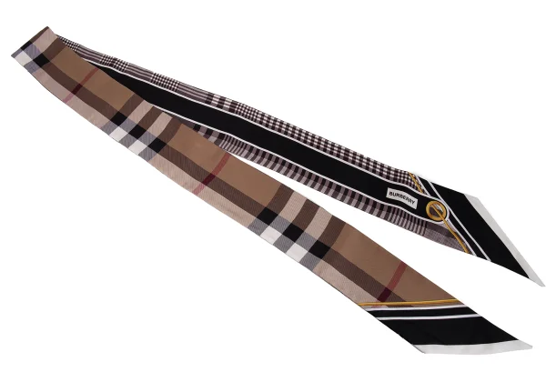 BURBERRY LONDON Check Silk Ribbon Scarf K-168662_002