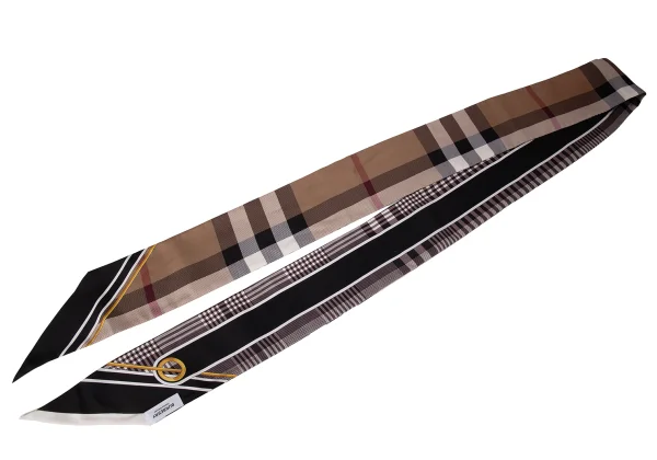 BURBERRY LONDON Check Silk Ribbon Scarf K-168662_004