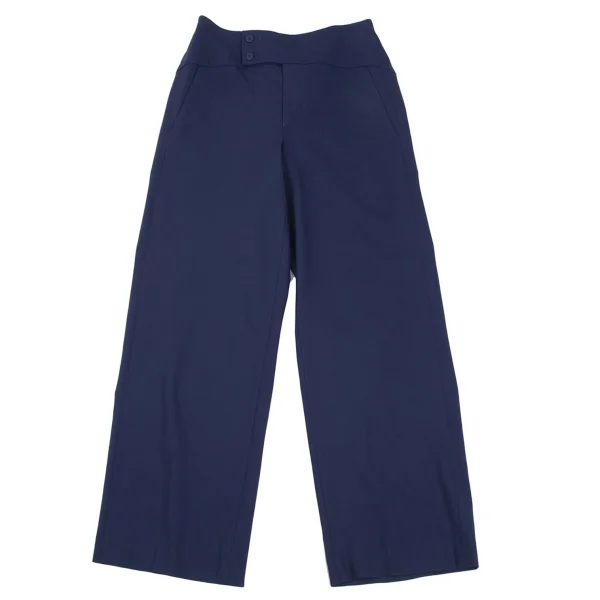 ISSEY MIYAKE Stretch Wool Straight Pants Navy 2 K-168670_001