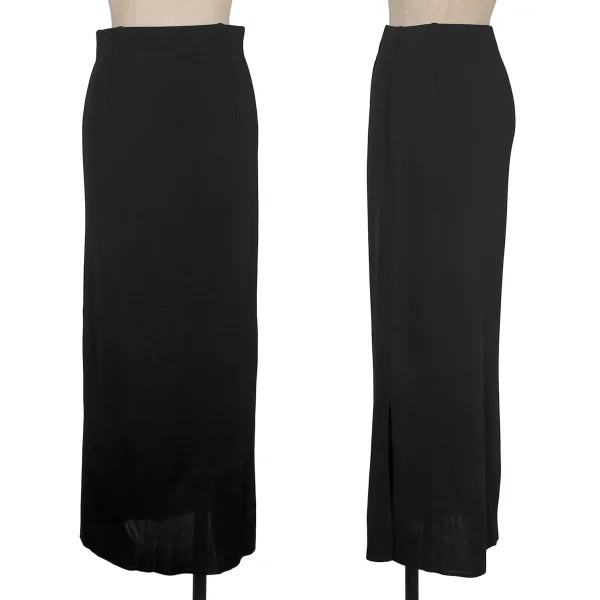 ISSEY MIYAKE PERMANENTE Acrylic Slit Long Skirt Black 2 K-168680_001