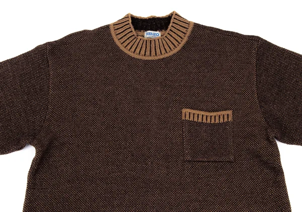 KENZO HOMME Wool Blend Patch Pocket Mock-neck Knit K-168684_002